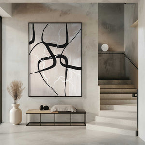 Tablou înramat „White Lines 2” de Sally Ann Moss