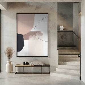 Tablou înramat „Abstract Beige Black Art” de Melloi Art Prints