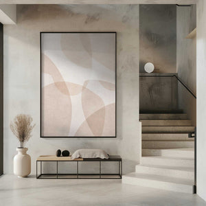Tablou înramat „Abstract Beige Geometric Art” de Melloi Art Prints