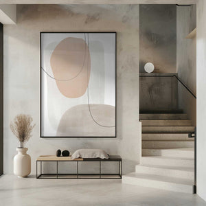 Tablou înramat „Circle Abstract Painting” de Melloi Art Prints