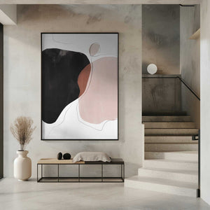 Tablou înramat „Black Pink Abstract Art” de Melloi Art Prints