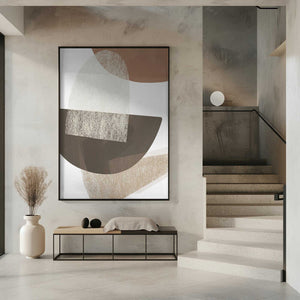 Tablou înramat „Earth Tone Geometric Art” de Melloi Art Prints