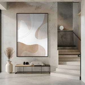 Tablou înramat „Abstract Earth Tones with Organic Lines” de Melloi Art Prints