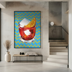Tablou înramat „Negroni Blue” de Alice Straker