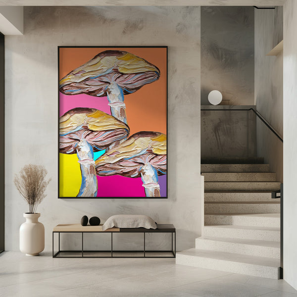 Tablou înramat „Psychedelic Mushrooms” de Alice Straker