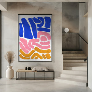 Tablou înramat „Pastel Tribal Maze” de Ejaaz Haniff