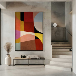 Tablou înramat „Warm Colors Bauhaus Geometry2” de Ana Rut Bre