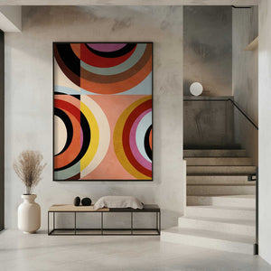 Tablou înramat „Warm Colors Bauhaus Geometry3” de Ana Rut Bre