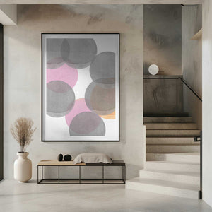Tablou înramat „Gray Pink Circles Ii” de Louise van Terheijden