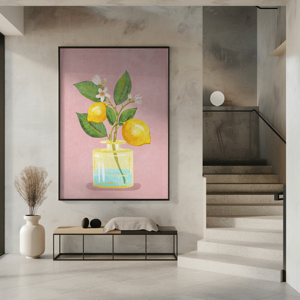 Tablou înramat „Lemon Bunch In Vase” de Raissa Oltmanns