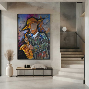 Tablou înramat „Jazz Sax Man” de Ricardo Maya