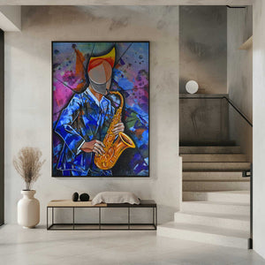 Tablou înramat „Jazz sax man” de Ricardo Maya