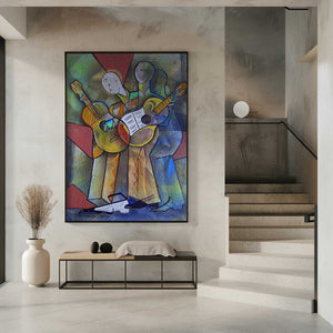 Tablou înramat „Street Musicians” de Ricardo Maya