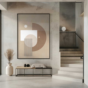 Tablou înramat „Neutral Semicircles Poster” de Elena Ristova