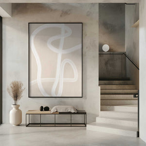 Tablou înramat „White Brush Stroke Poster” de Elena Ristova