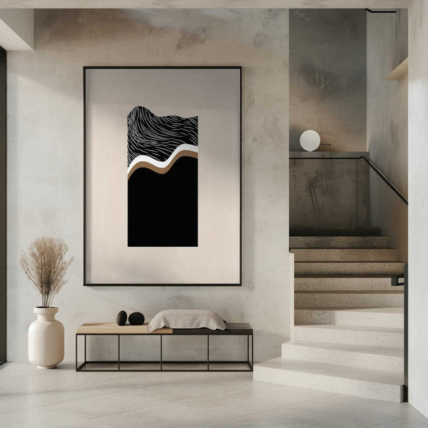 Tablou înramat „Monochrome Waves” de Elena Ristova