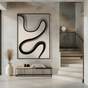 Tablou înramat „Black Brush Stroke Art” de Elena Ristova