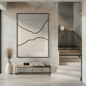 Tablou înramat „Soft Abstract Lines Art” de Elena Ristova
