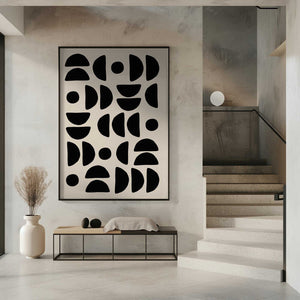 Tablou înramat „Geometric Semi Circles Pattern” de Elena Ristova