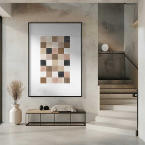 Tablou înramat „Geometric Pattern of Muted Earthy Tones” de Elena Ristova