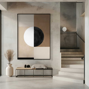 Tablou înramat „Geometric Shapes with a Central Circle” de Elena Ristova