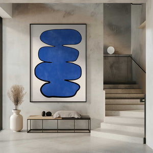 Tablou înramat „Blue Enigma Shape” de Elena Ristova