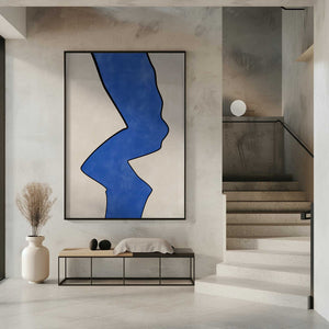 Tablou înramat „Bold Blue Contour” de Elena Ristova