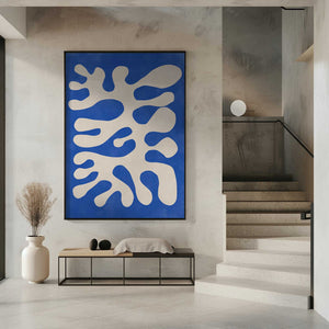 Tablou înramat „Organic Blue Shapes” de Elena Ristova