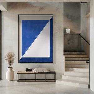 Tablou înramat „Blue Geometric Play” de Elena Ristova