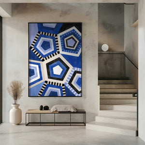 Tablou înramat „Geometric Pattern With Hexagonal Shape” de Elena Ristova