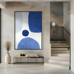 Tablou înramat „Blue Harmony Shapes” de Elena Ristova