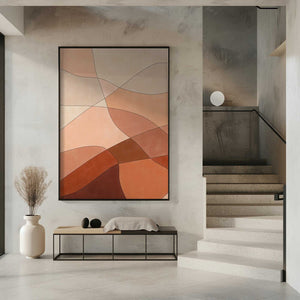 Tablou înramat „Flowing Lines And Warm Earth Tones” de Elena Ristova