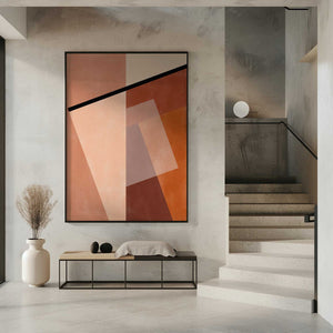 Tablou înramat „Geometric Shapes And Warm Earth Tones” de Elena Ristova
