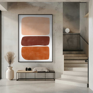 Tablou înramat „Three Stacked Earthy Toned Rectangles” de Elena Ristova