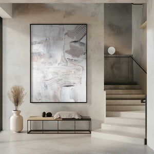 Tablou înramat „Textured Brushstrokes and Layered Neutral Tones” de uplusmestudio