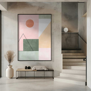 Tablou înramat „Pastel Tones With Minimalist Shapes” de Elena Ristova