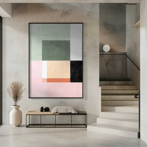 Tablou înramat „Abstract Composition With Geometric Shapes” de Elena Ristova