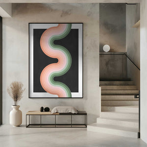 Tablou înramat „Wavy Pattern With Layered Pastel Tones” de Elena Ristova