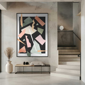 Tablou înramat „Geometric Shapes And Pastel Colors” de Elena Ristova