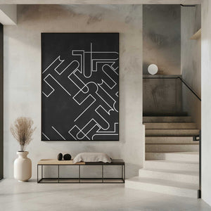 Tablou înramat „Geometric Maze Lines” de Elena Ristova