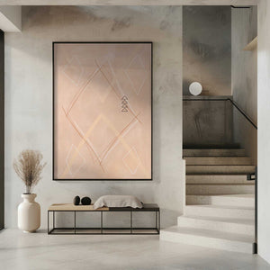 Tablou înramat „Abstract Geometric Art Beige Tones” de Elena Ristova