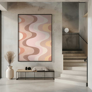 Tablou înramat „Retro-Style Wavy Patterns” de Elena Ristova