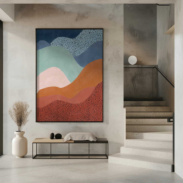 Tablou înramat „Colorful Wave Scape” de Elena Ristova