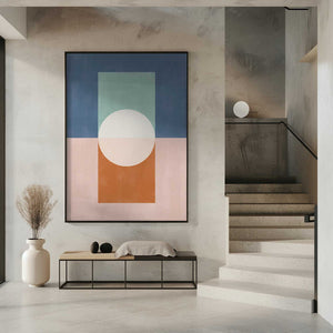 Tablou înramat „Geometric Shapes And A Muted Color Palette” de Elena Ristova