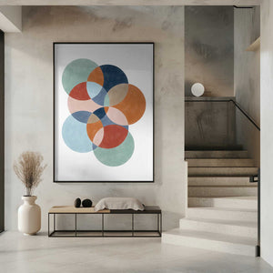 Tablou înramat „Colorful Overlapping Circles” de Elena Ristova