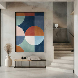 Tablou înramat „Geometric Shapes With Bold Circles” de Elena Ristova