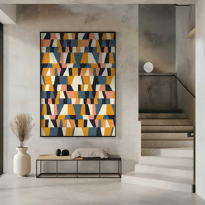 Tablou înramat „Rainbow Plus Shapes  Blue Mustard14” de Ana Rut Bre