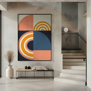 Tablou înramat „Rainbow Plus Shapes  Blue Mustard9” de Ana Rut Bre