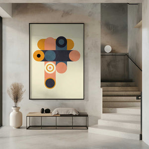 Tablou înramat „Rainbow Plus Shapes  Blue Mustard8” de Ana Rut Bre