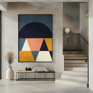 Tablou înramat „Rainbow Plus Shapes  Blue Mustard4” de Ana Rut Bre